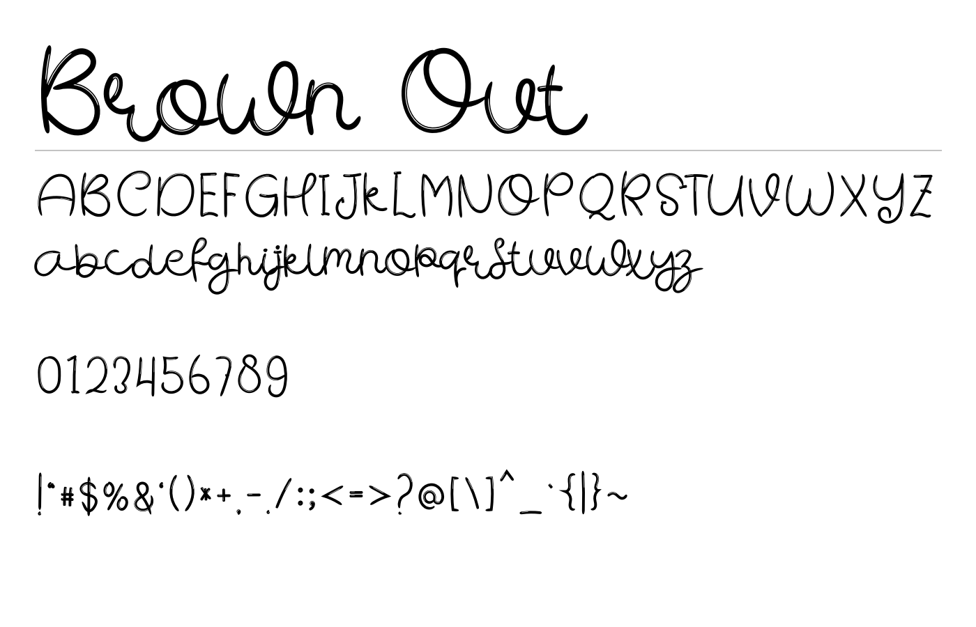 Brown Out Font preview