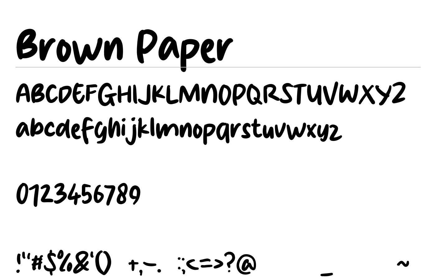 Brown Paper Font preview