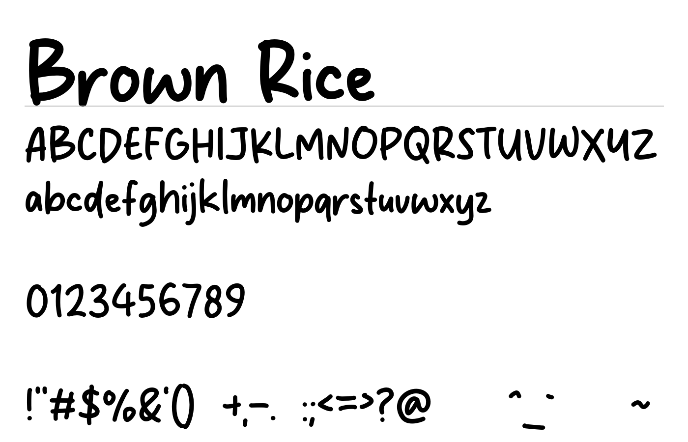 Brown Rice Font preview