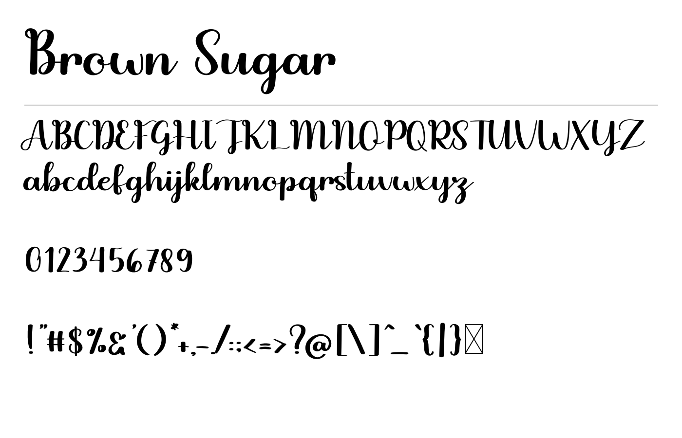 Brown Sugar Font preview