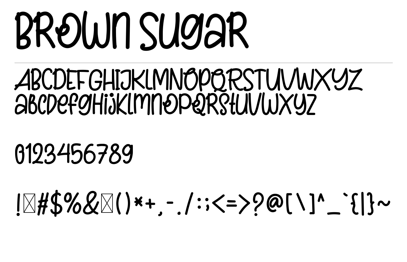 Brown Sugar Handwritten Font preview