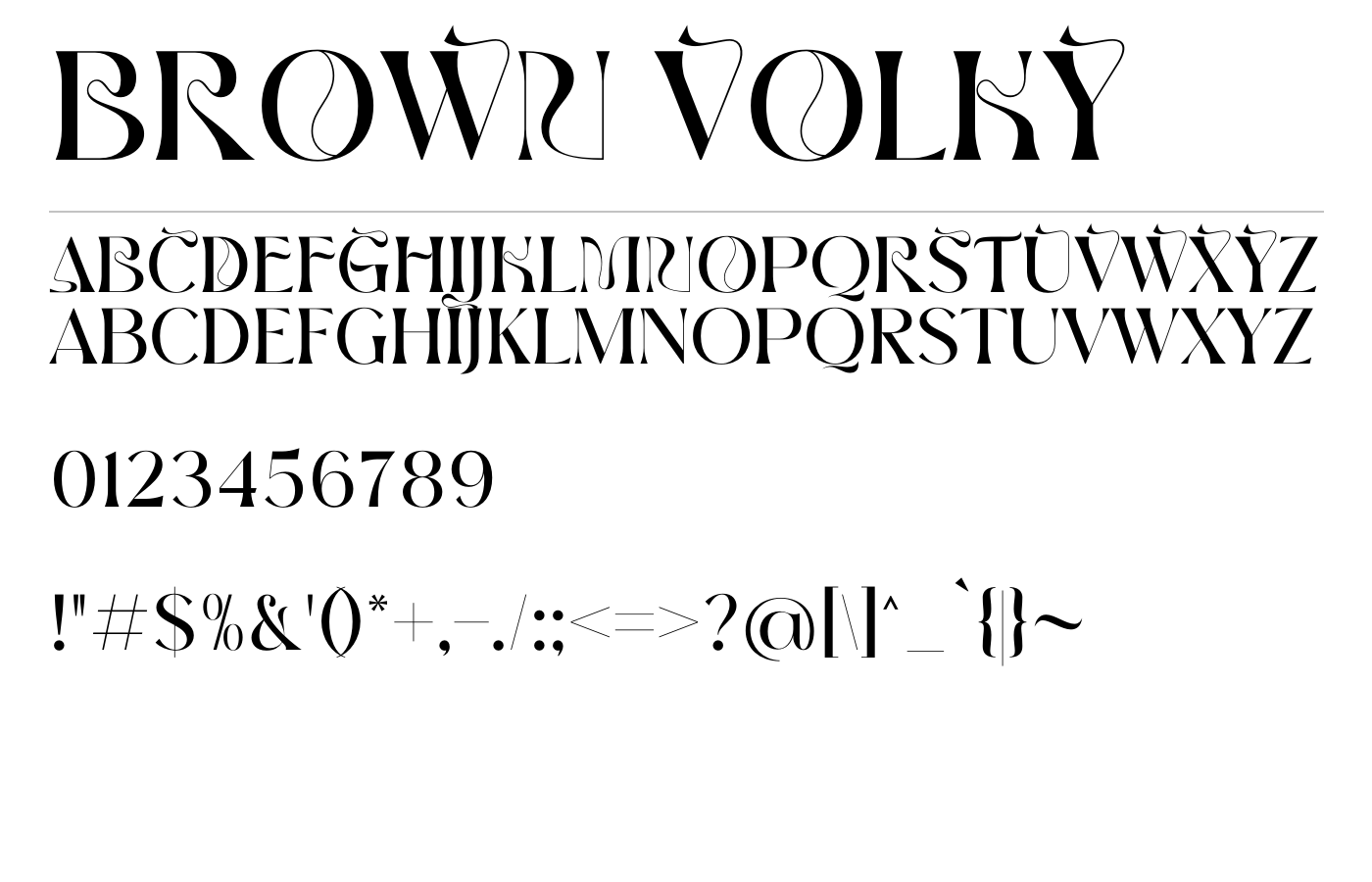 BROWN VOLKY Font preview