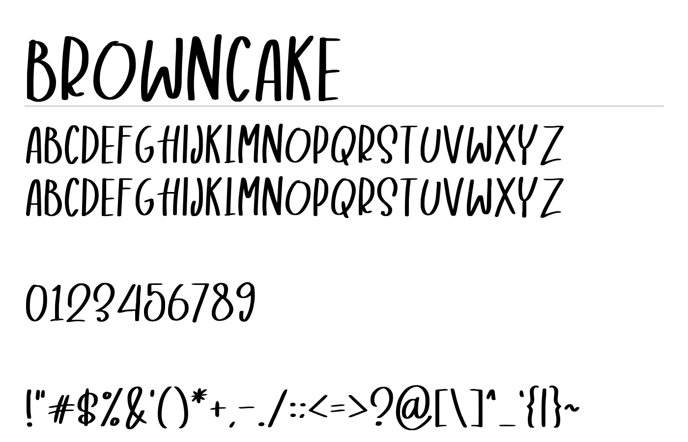 Browncake Font preview