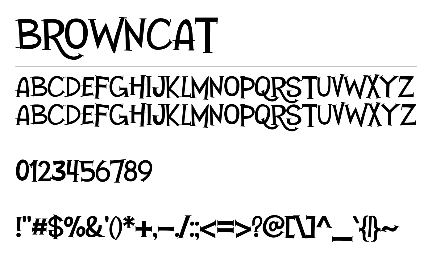 Browncat Font preview