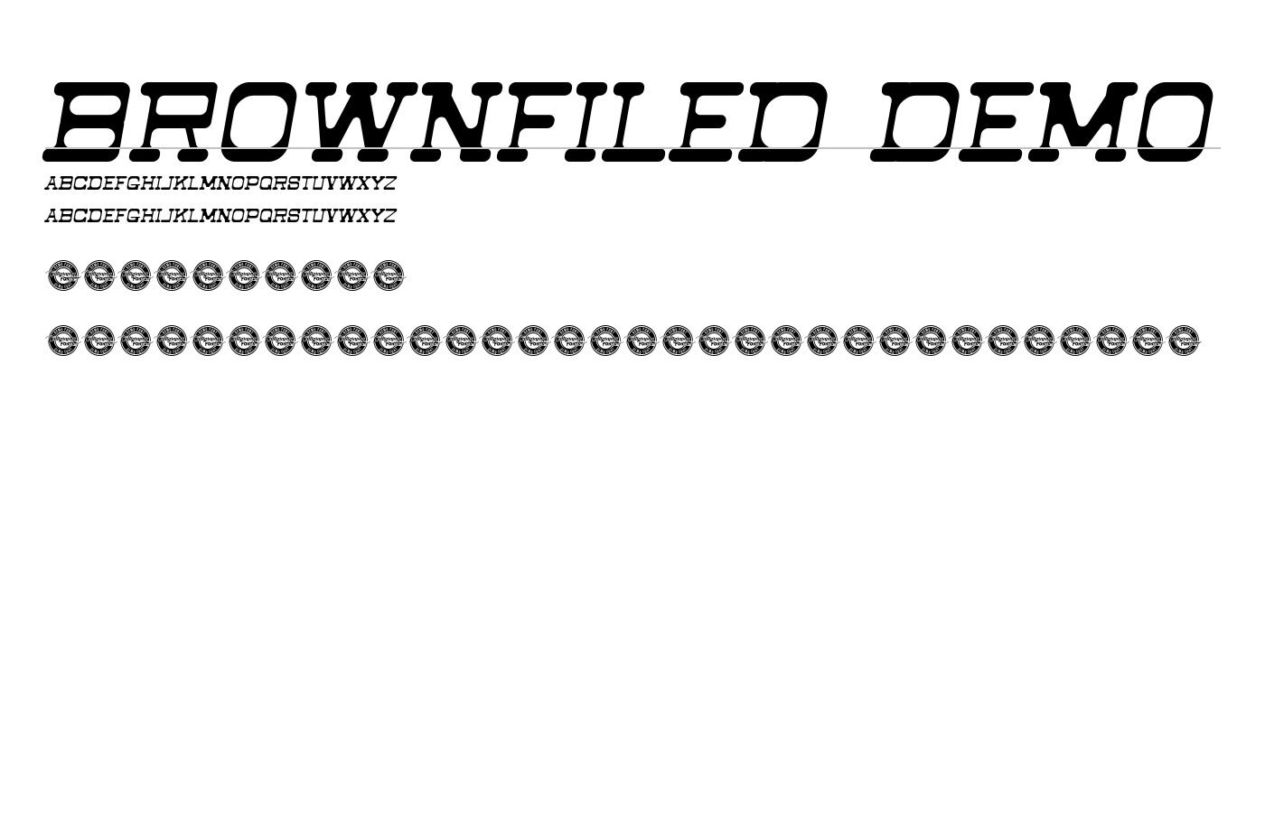 Brownfiled Demo Font preview