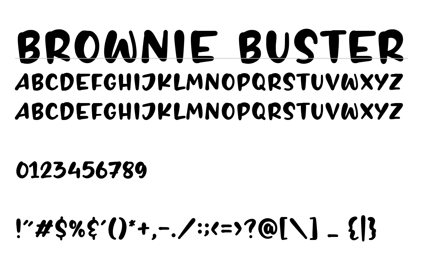 BROWNIE BUSTER Font preview