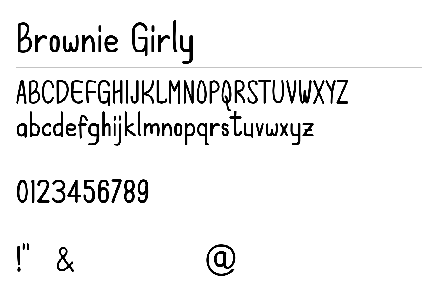 Brownie Girly Font preview