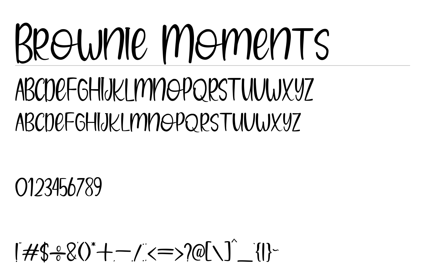 Brownie Moments Font preview