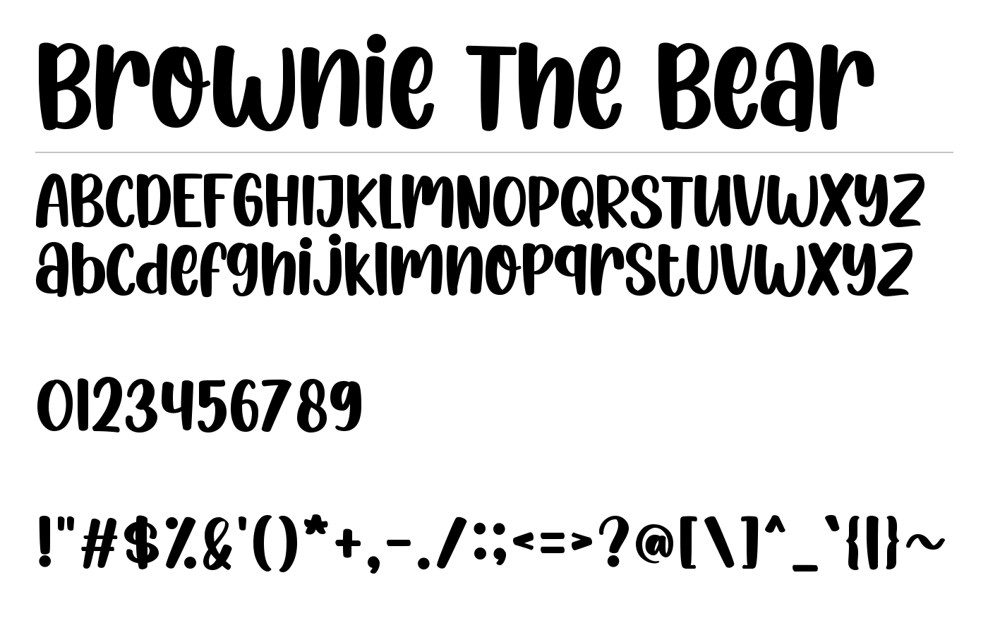 Brownie The Bear Font preview