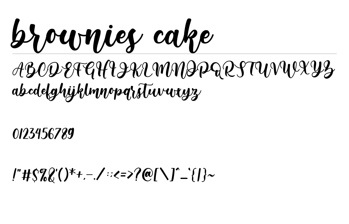 brownies cake Font preview
