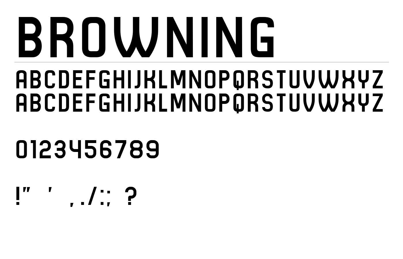 Browning Font preview