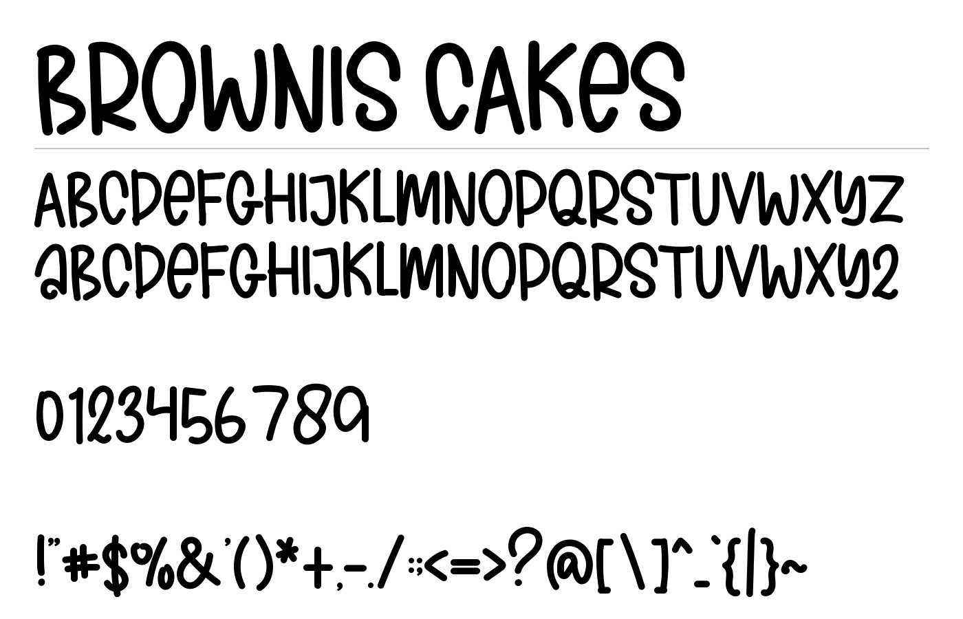 BROWNIS CAKES Font preview