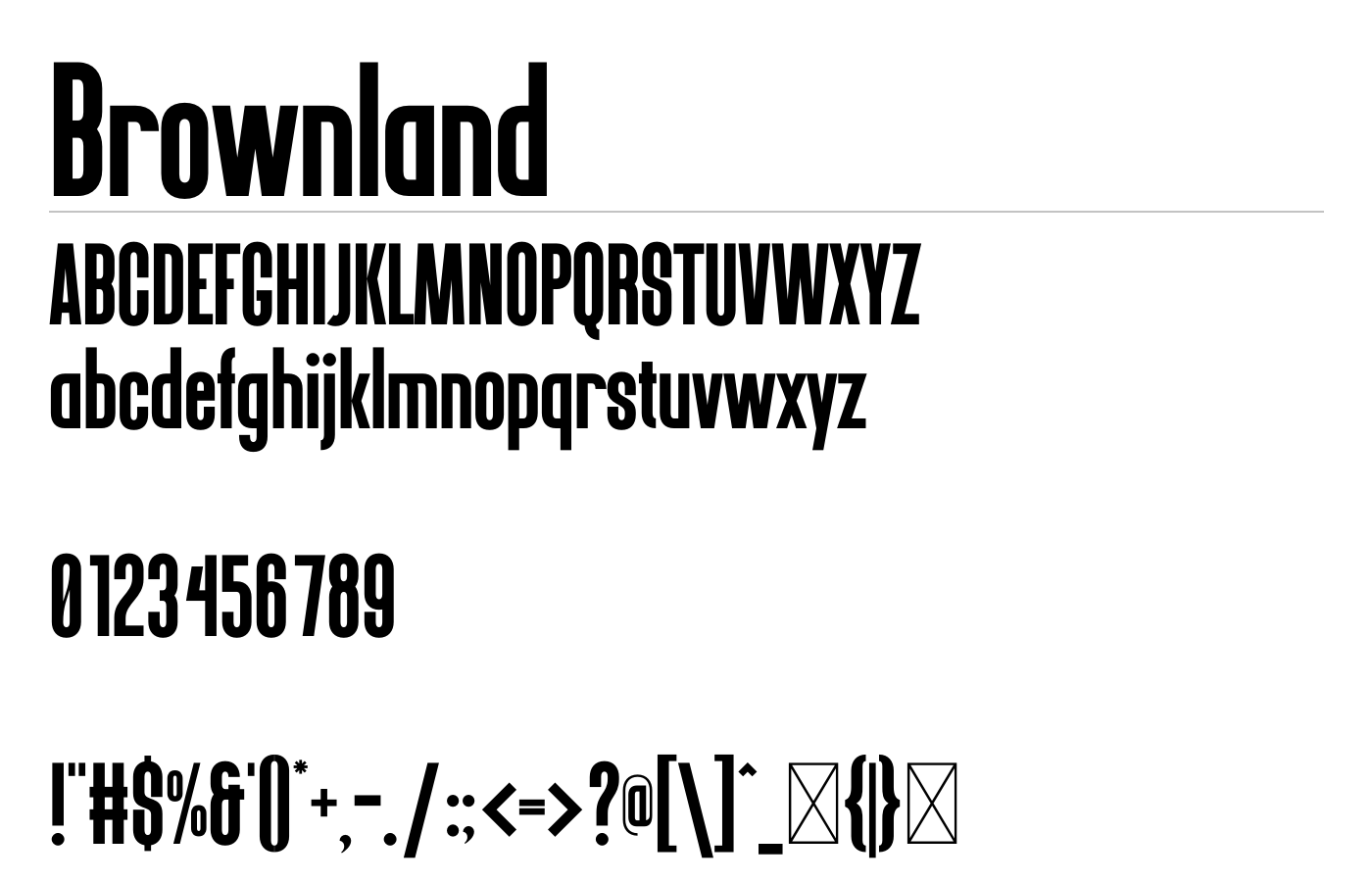 Brownland Font preview