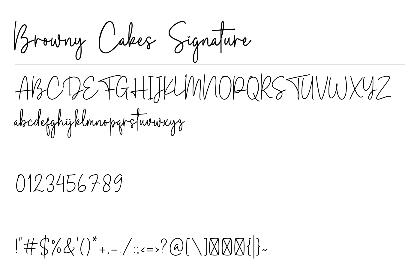 Browny Cakes Signature Font preview