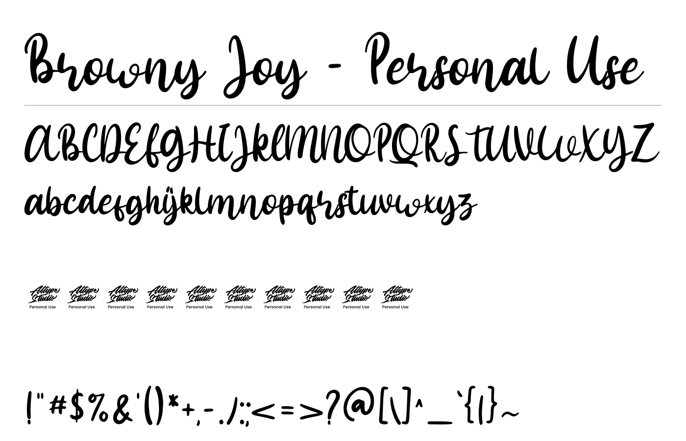 Browny Joy - Personal Use Font preview
