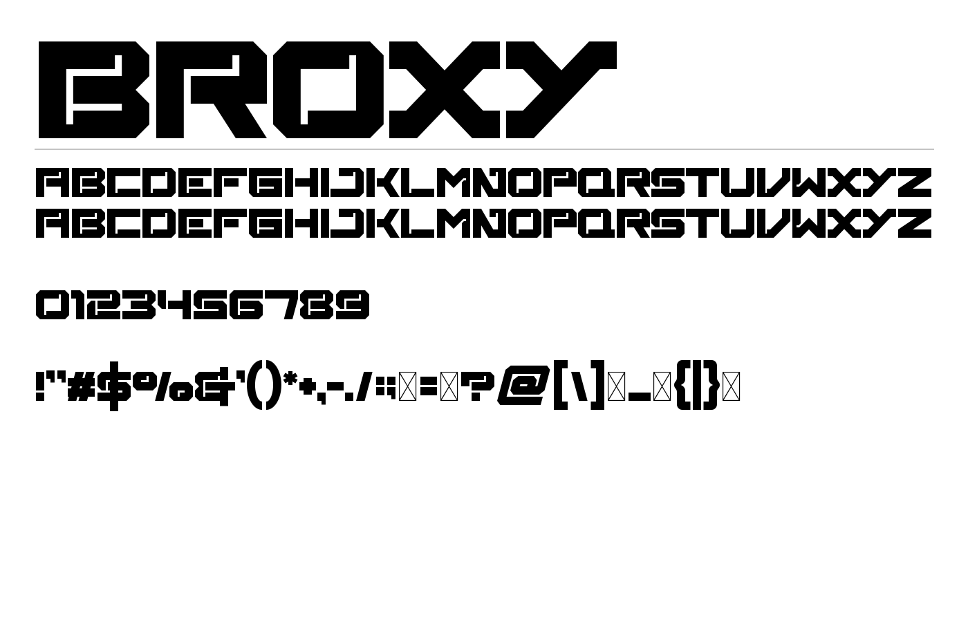 Broxy Font preview