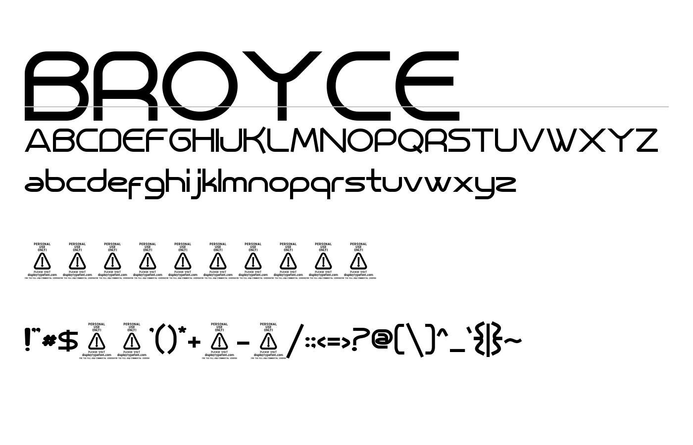 Broyce Font preview