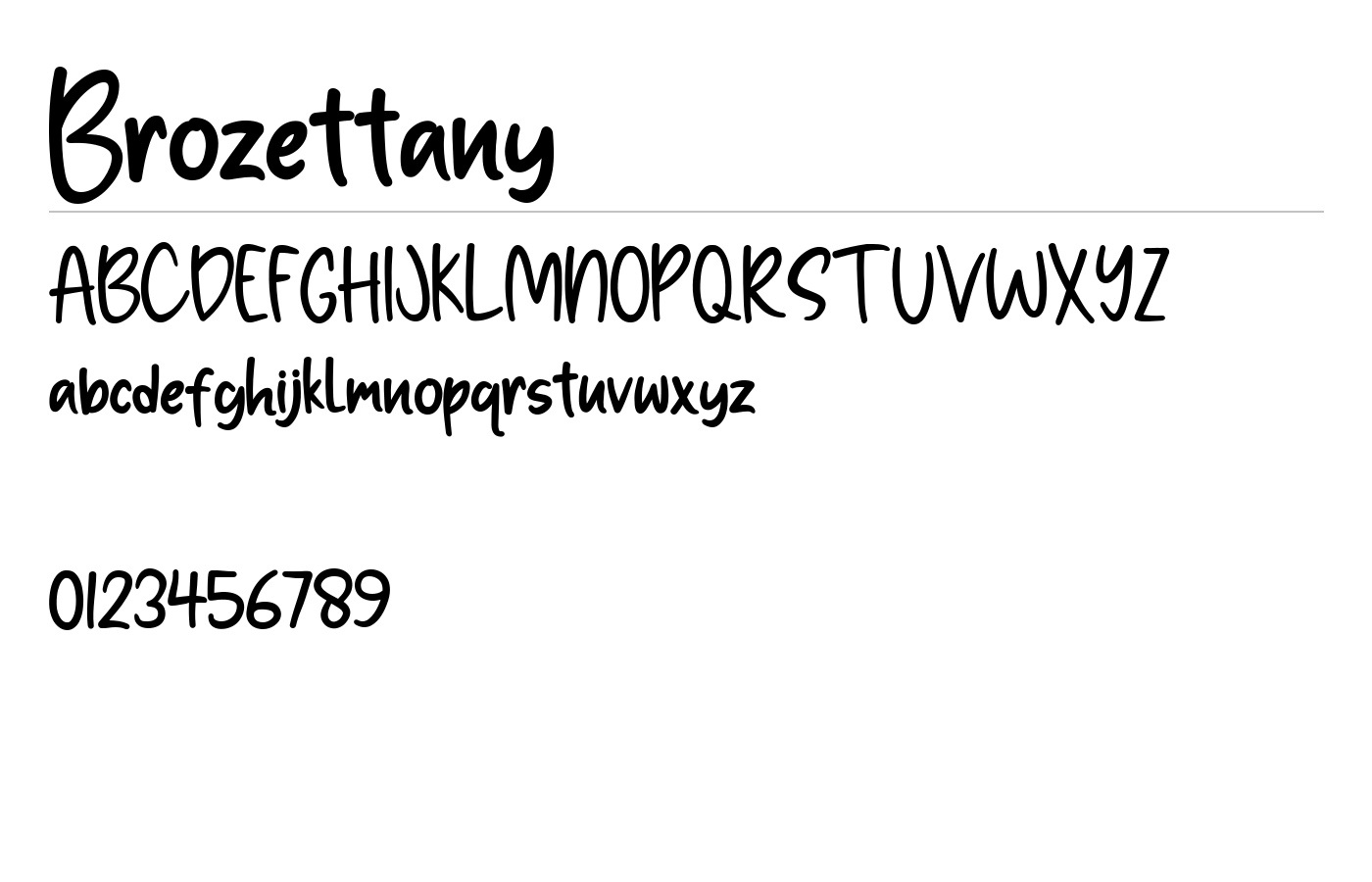 Brozettany Font preview