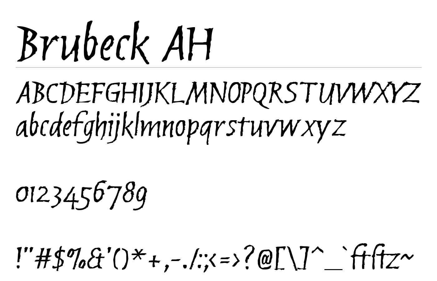 Brubeck AH Font preview