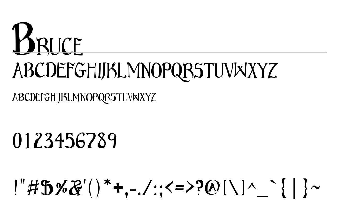 Bruce Scaled Font preview