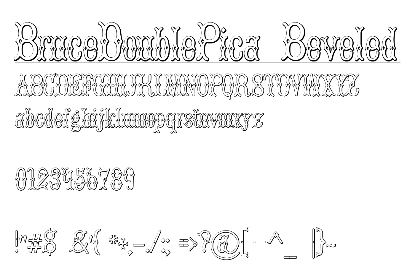 BruceDoublePica Beveled Font preview
