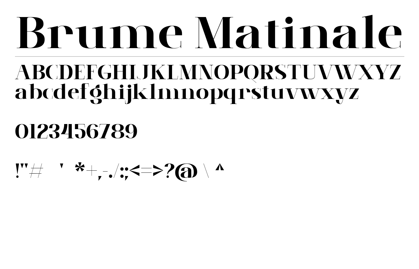Brume Matinale Font preview