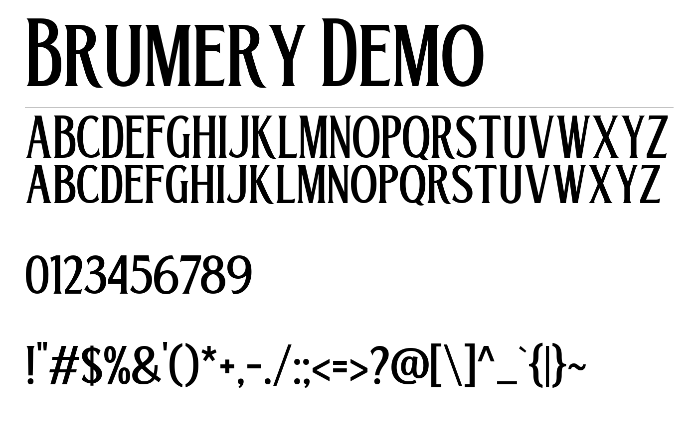 Brumery Demo Font preview