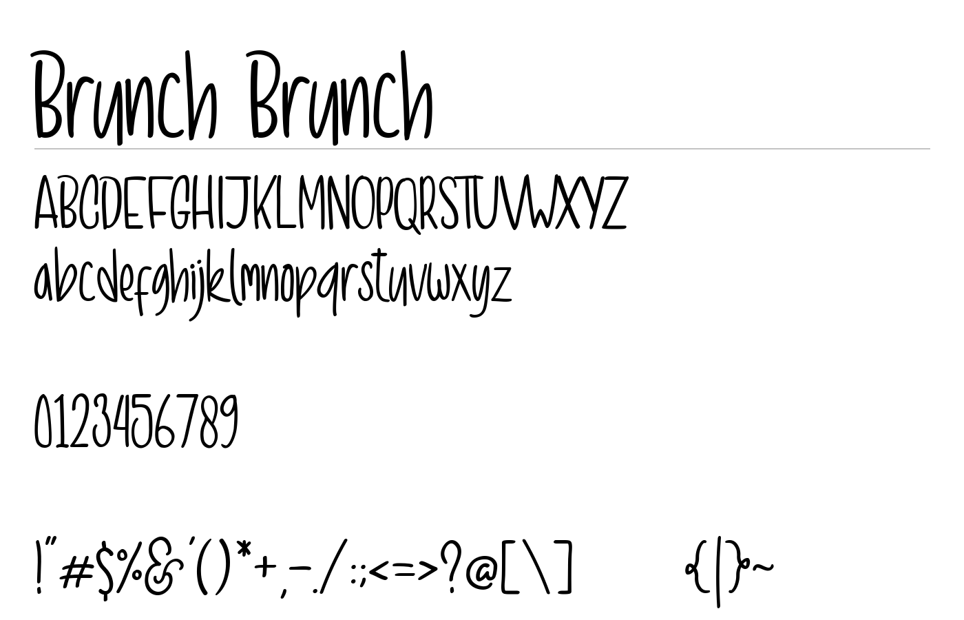 Brunch Brunch Font preview