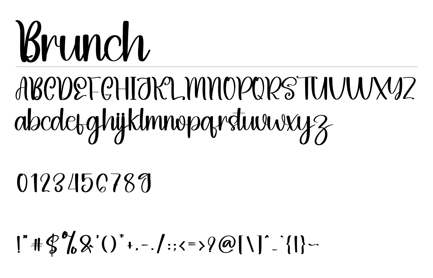 Brunch Font preview