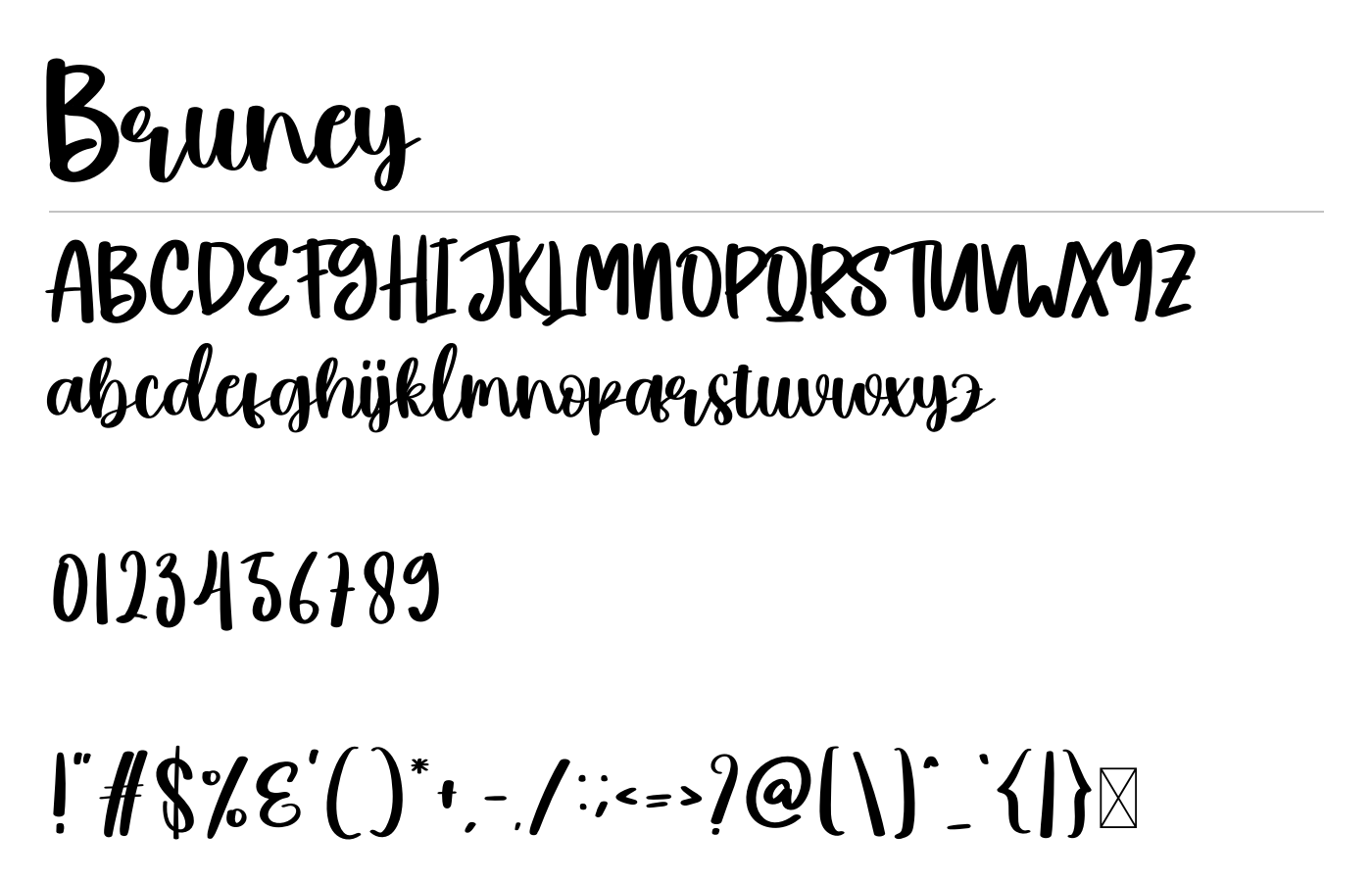 Bruney Font preview