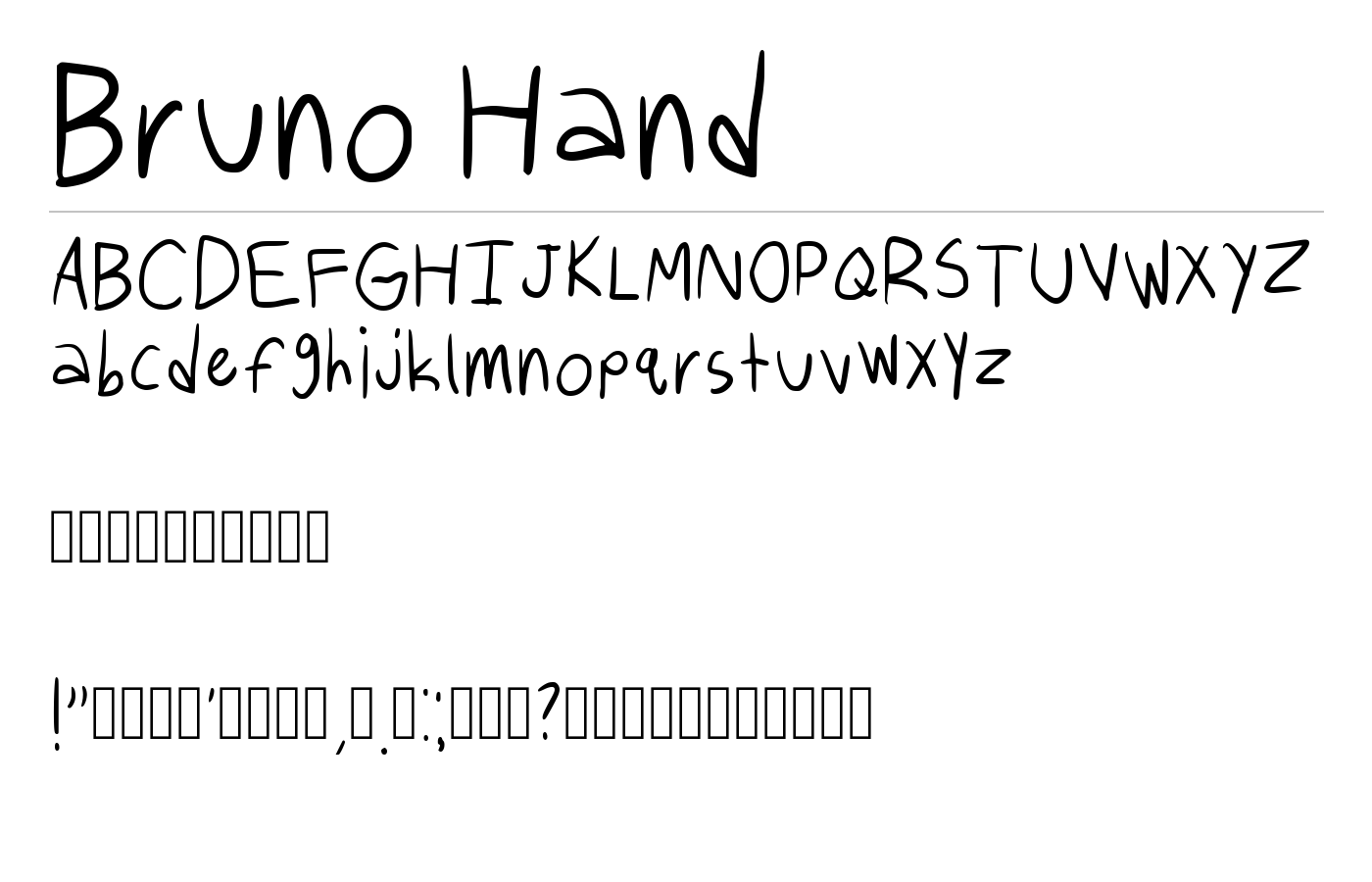 Bruno Hand Font preview