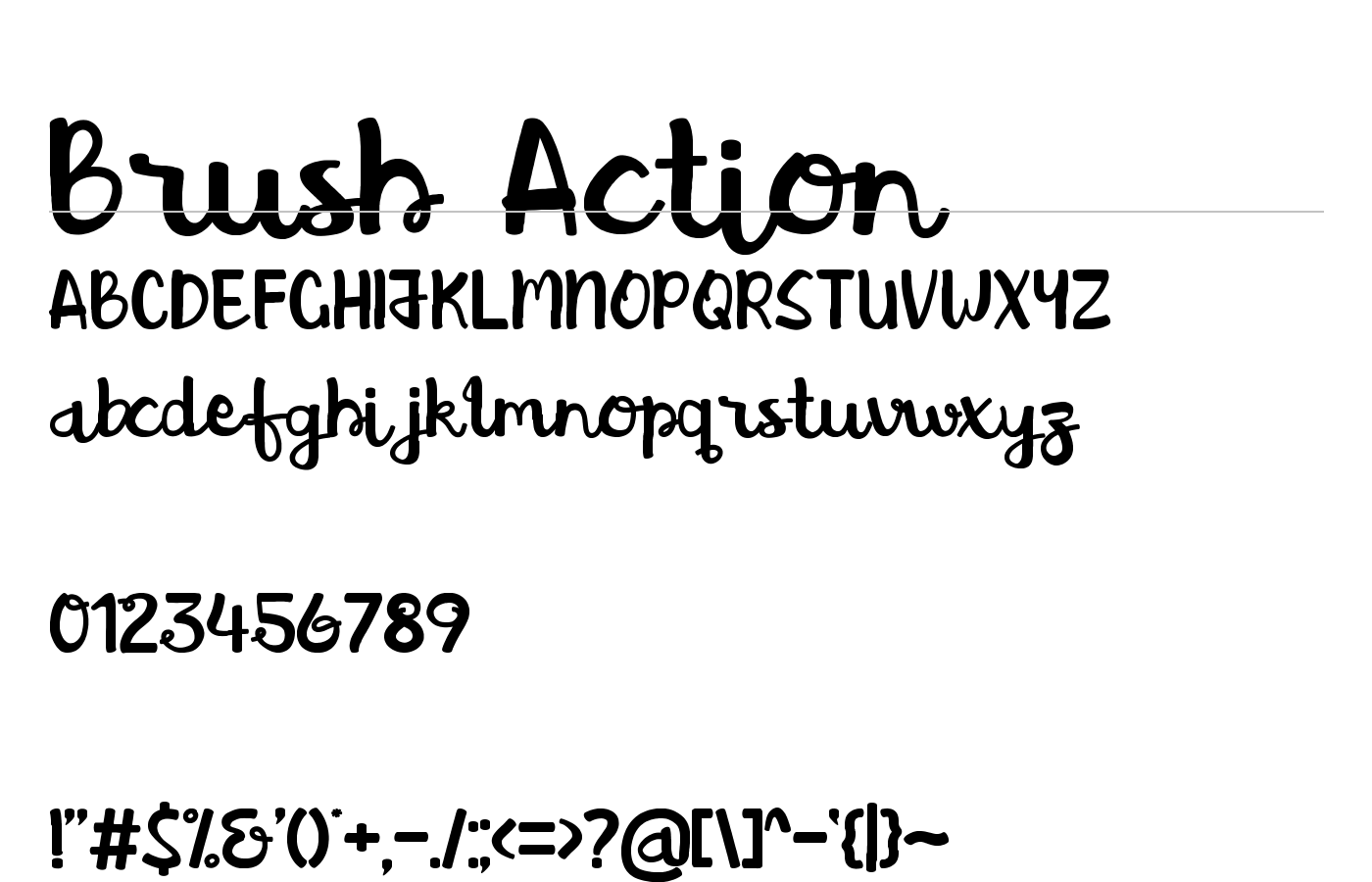 Brush Action Font preview