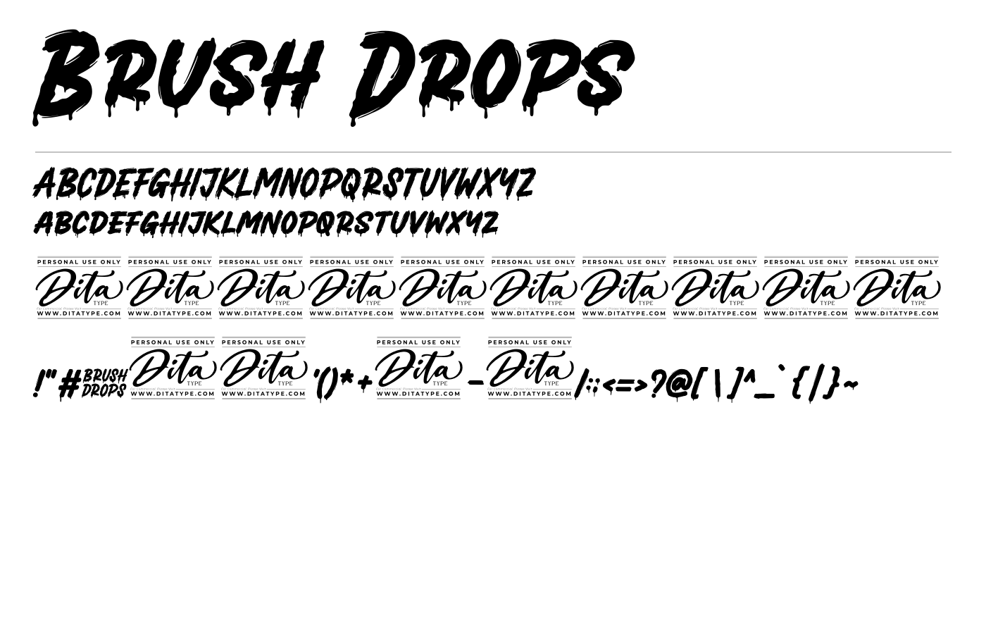 Brush Drops Font preview