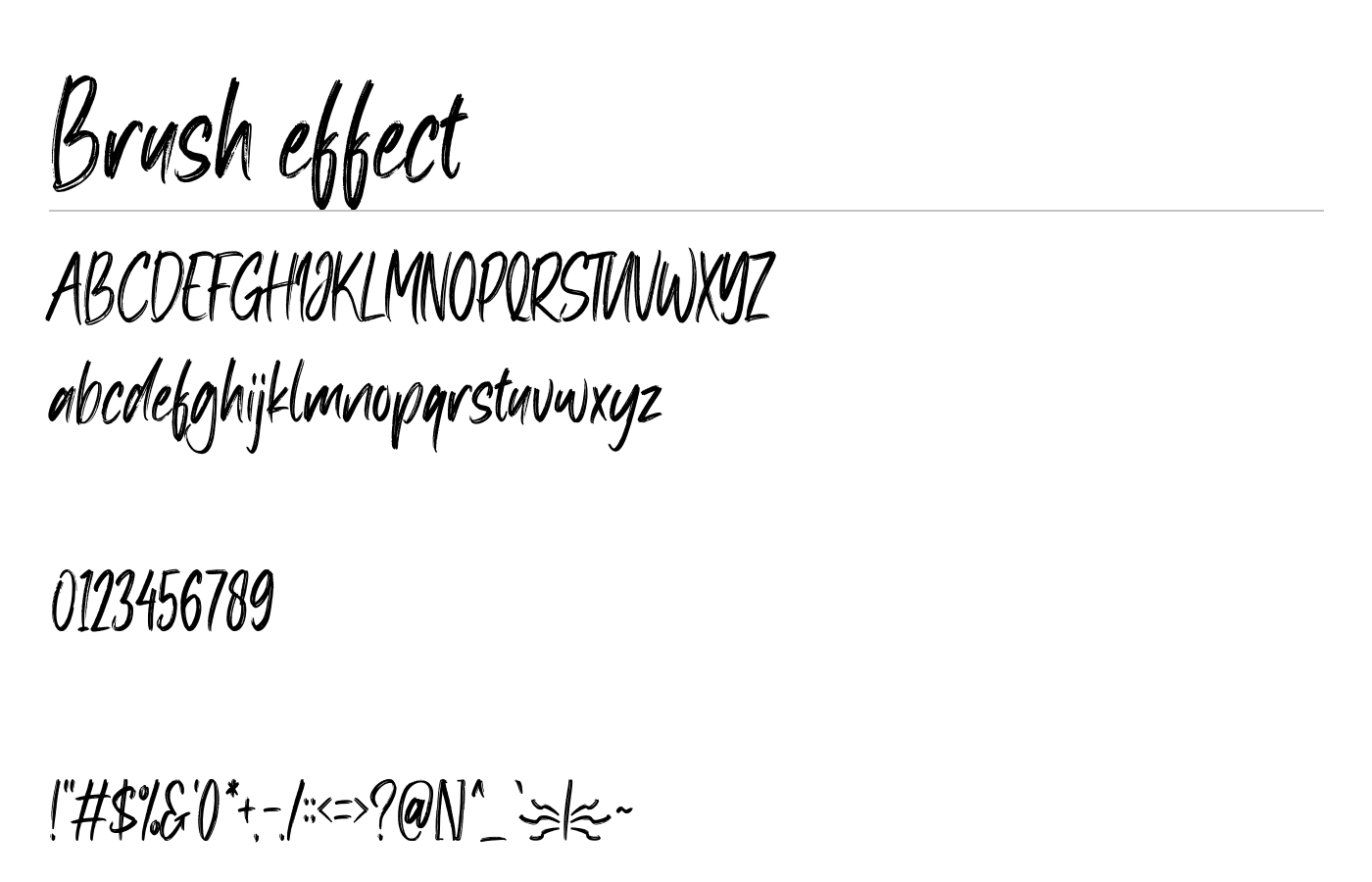 Brush effect Font preview
