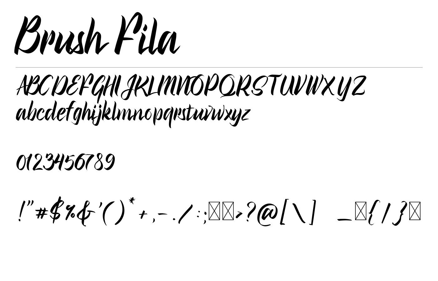 Brush Fila Font preview
