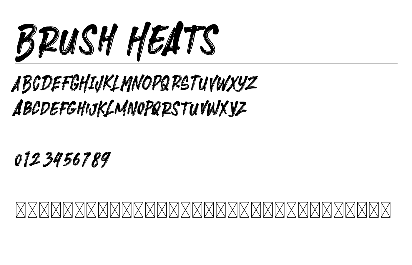 Brush Heats Font preview