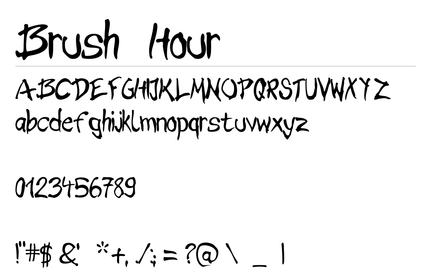 Brush Hour Font preview