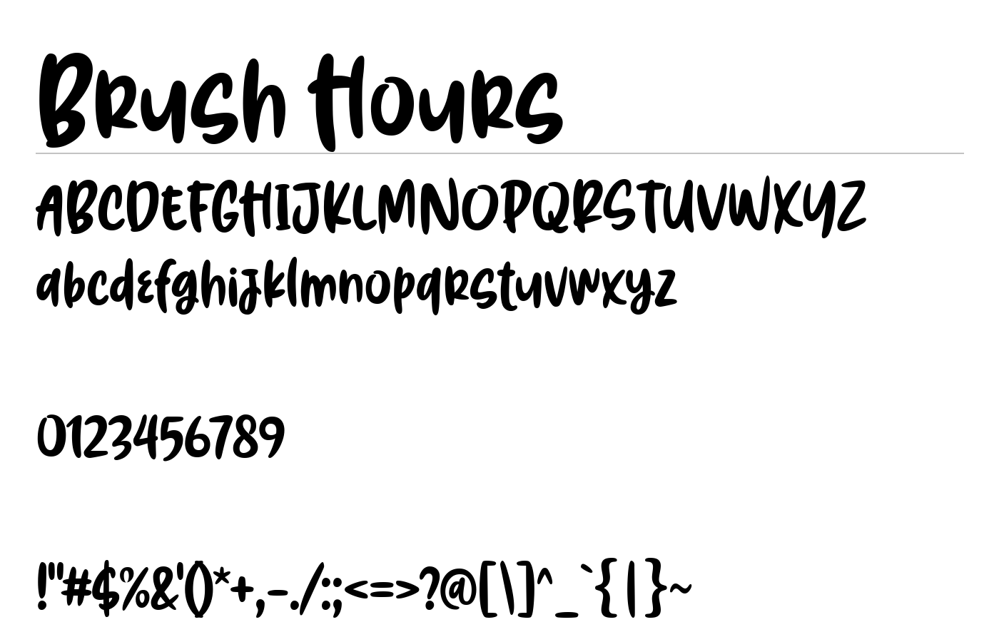 Brush Hours Font preview