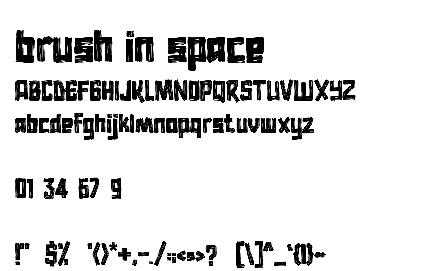 brush in space Font preview