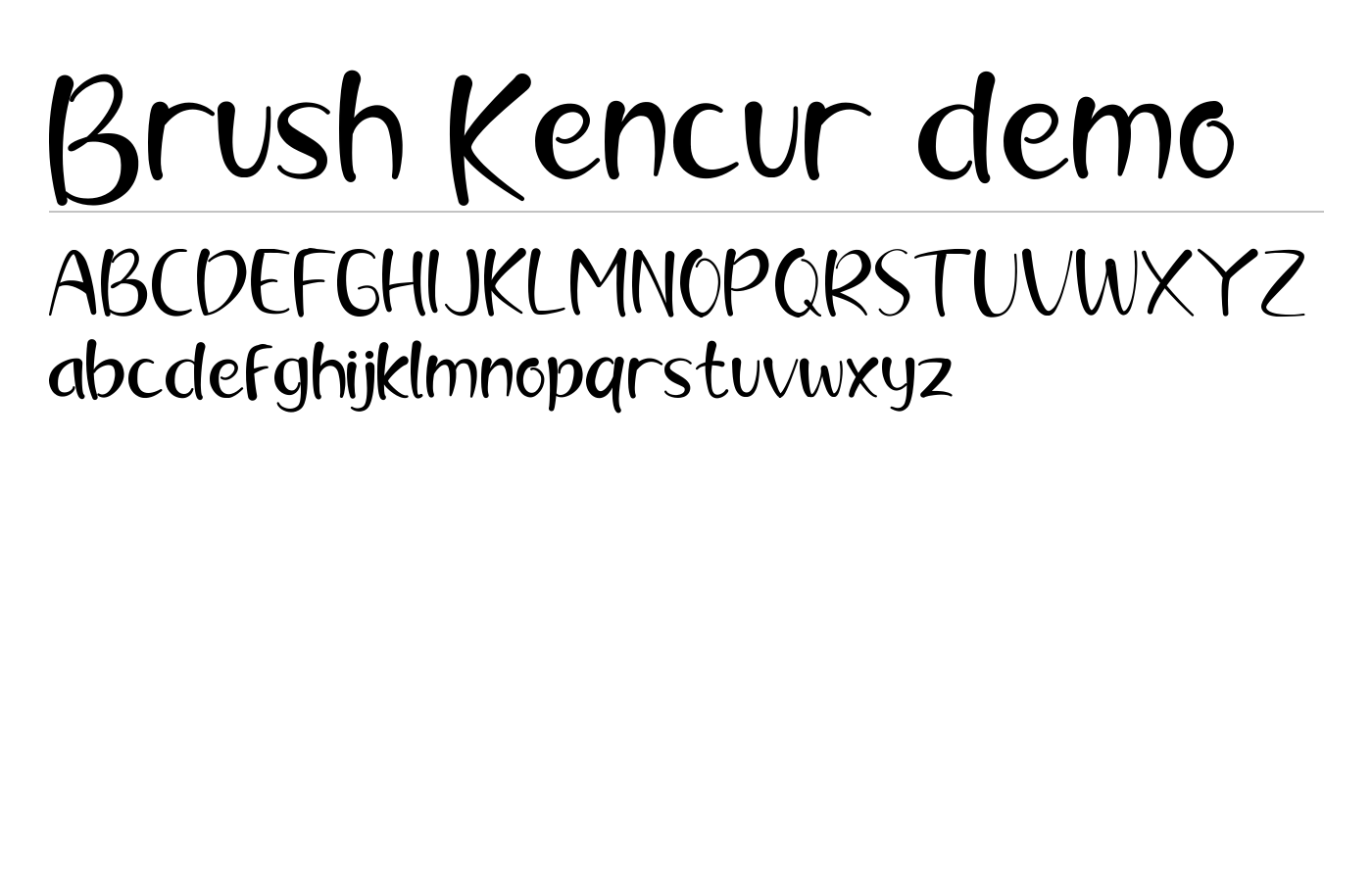 Brush Kencur demo Font preview