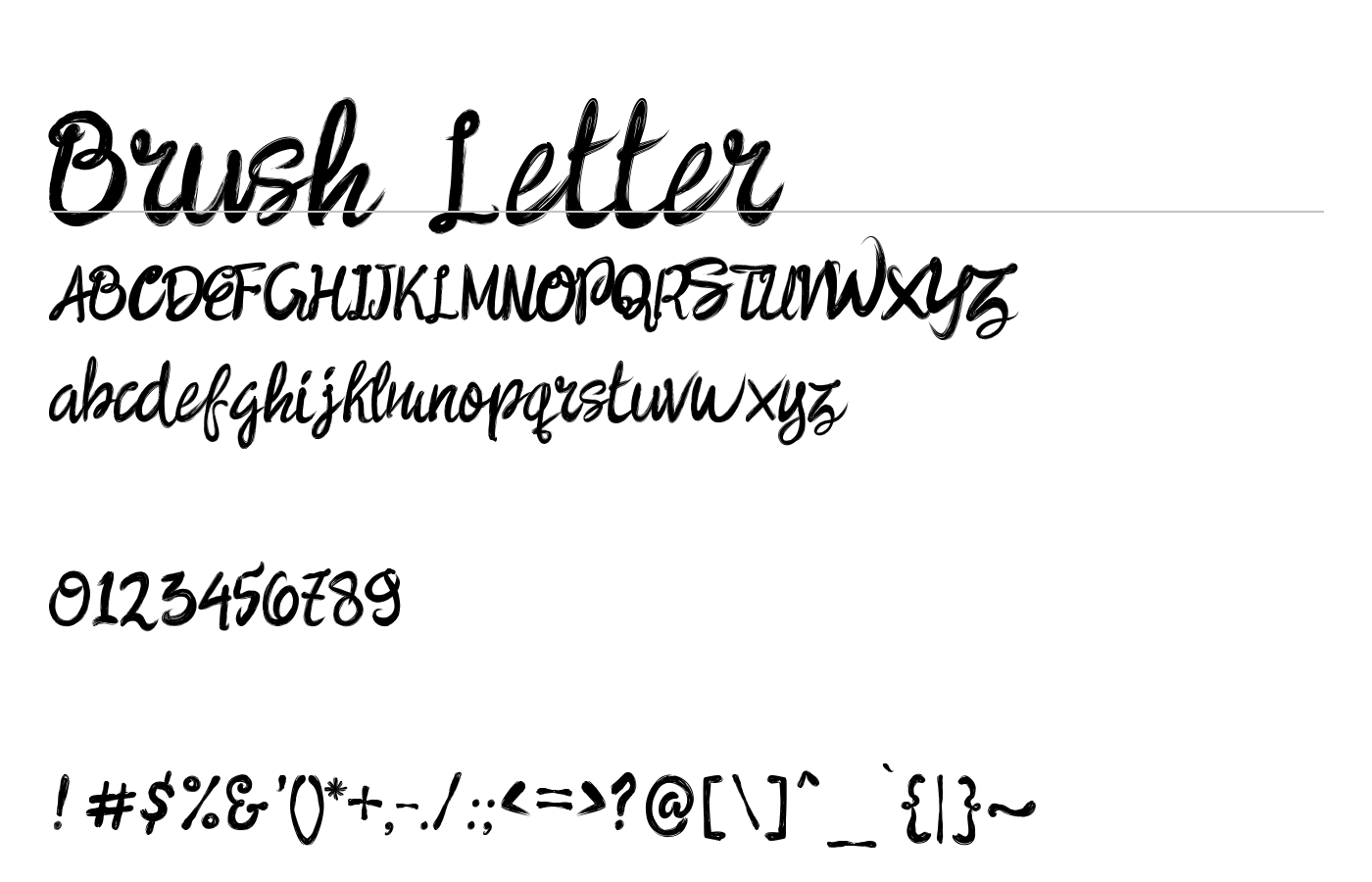 Brush Letter Font preview