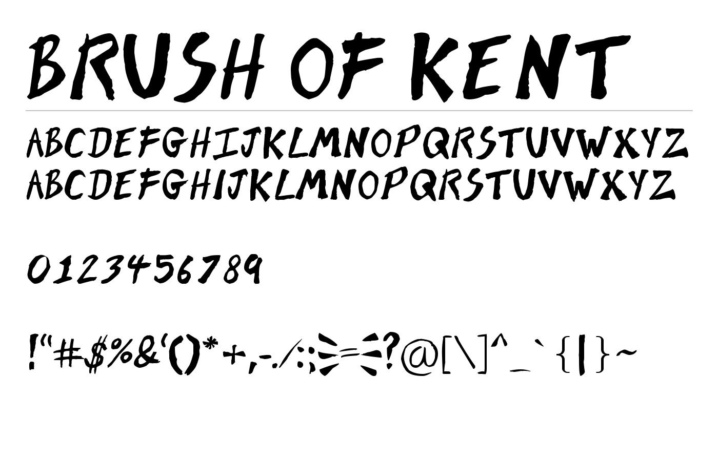 Brush of Kent Font preview