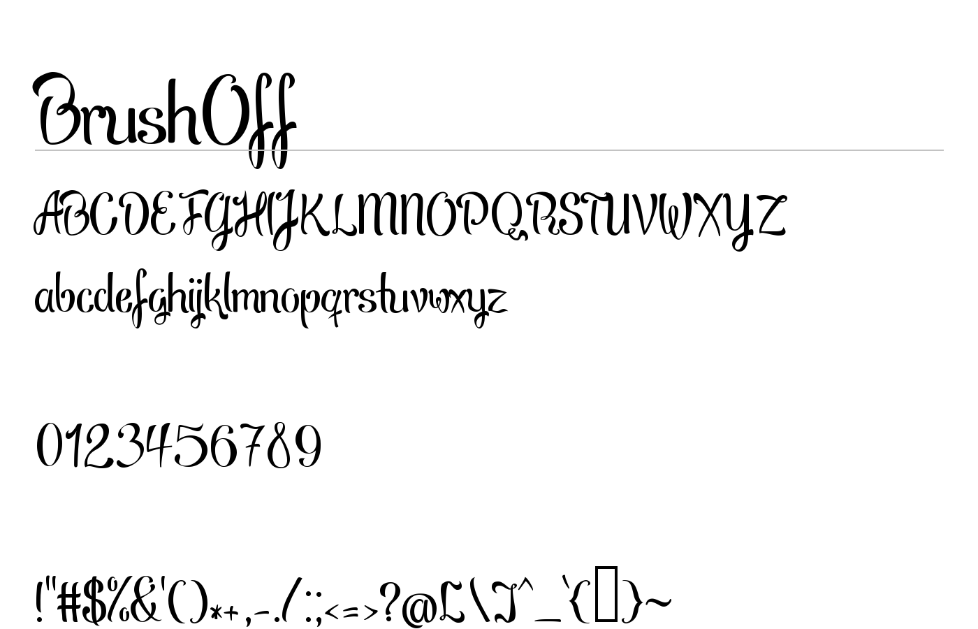 BrushOff Font preview