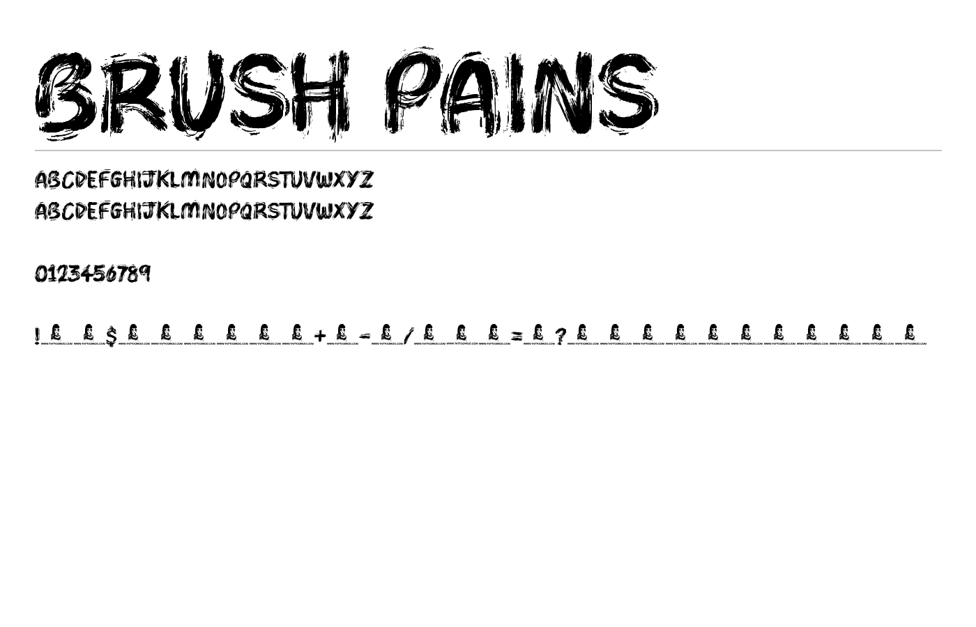 Brush Pains Font preview