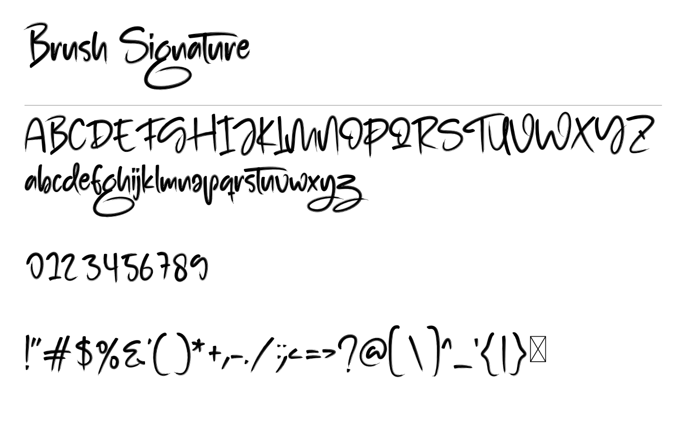 Brush Signature Font preview