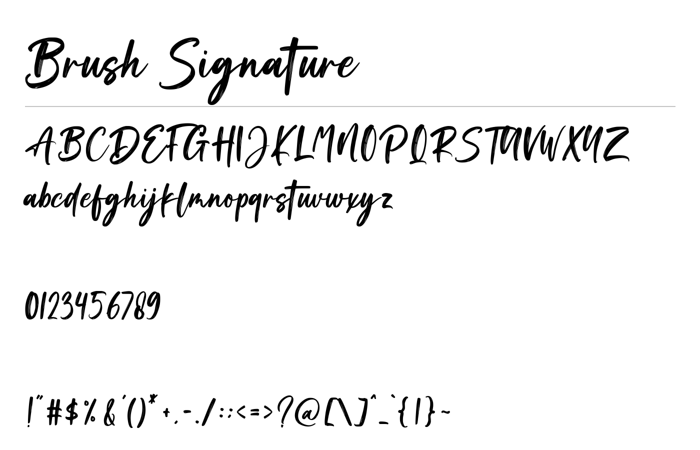 Brush Signature Font preview