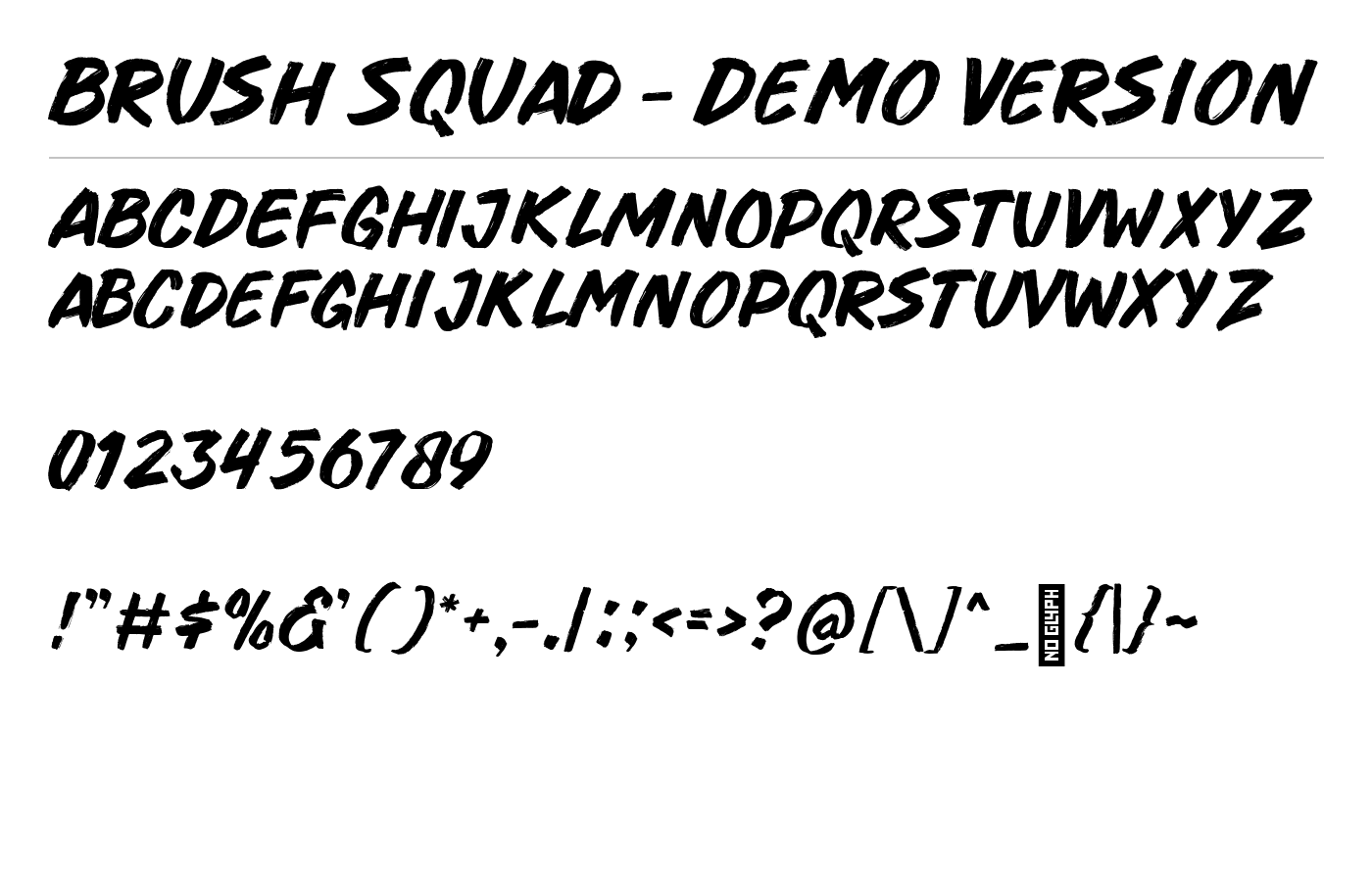 Brush Squad - Demo Version Font preview