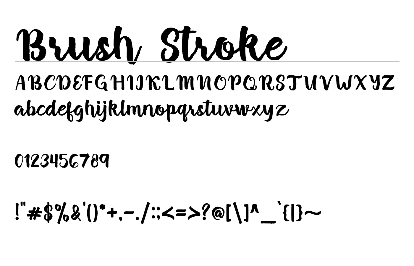Brush Stroke Font preview