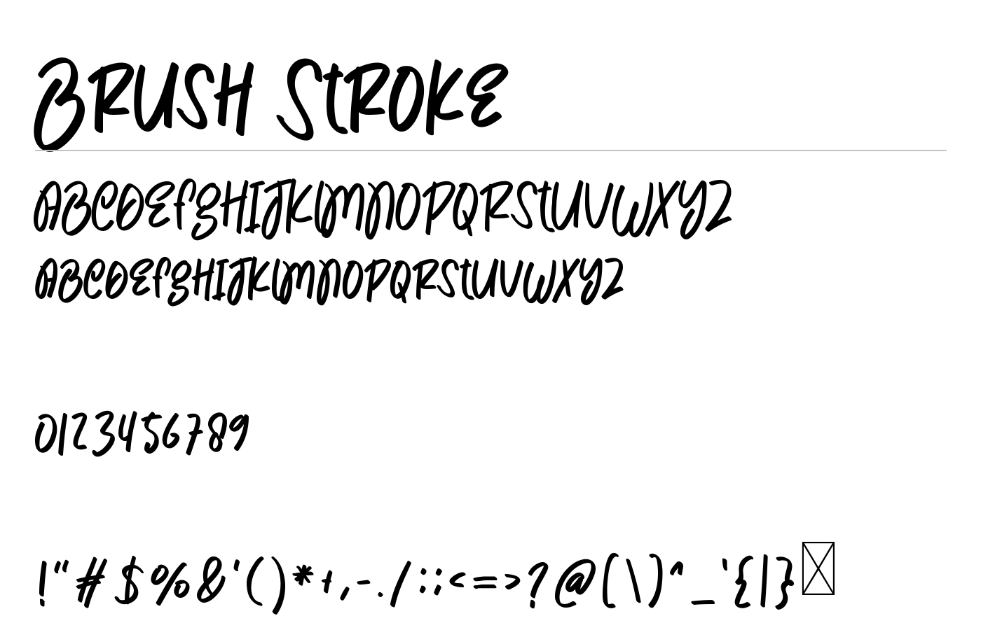 Brush Stroke Font preview