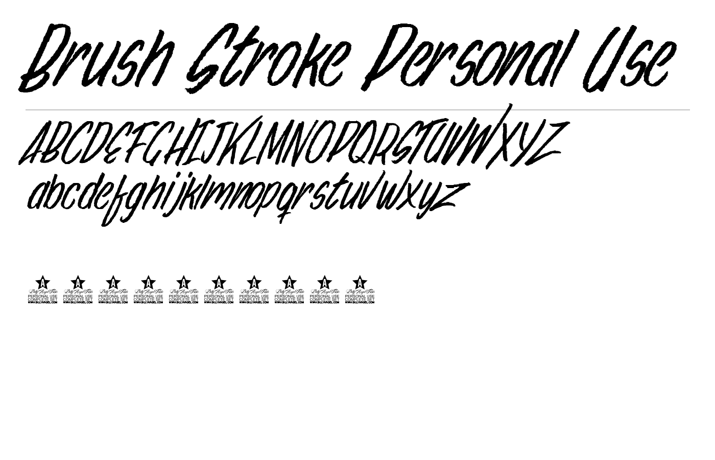 Brush Stroke Personal Use Font preview